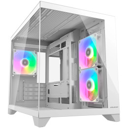 Кутия за компютър Cougar FV150 Mini RGB, Mid tower, White - CGR-2QA6W-RGB
