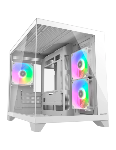 Кутия за компютър Cougar FV150 Mini RGB, Mid tower, White - CGR-2QA6W-RGB