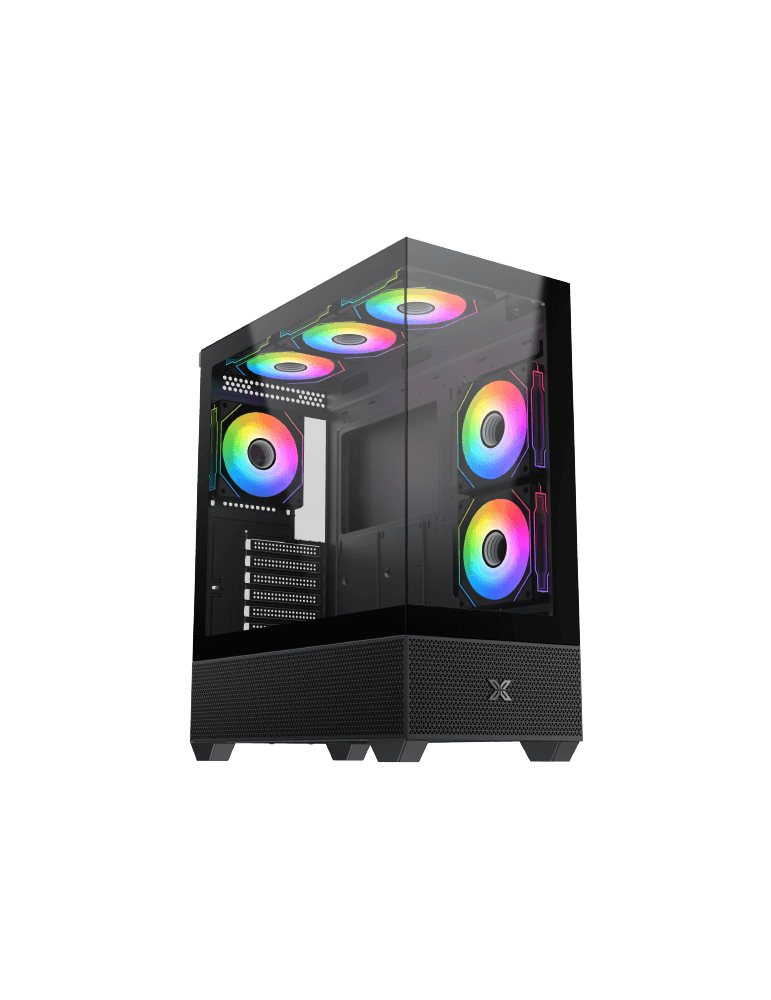 Геймърски компютър ION Alphard, Black, EATX, 5 x 120 mm A-RGB, с процесор Intel i5-14400F, Radeon RX 9060 XT GAMING OC 16GB GDDR6, RAM 32GB(2x16GB) DDR5 5600MHz, SSD 1TB NVMe