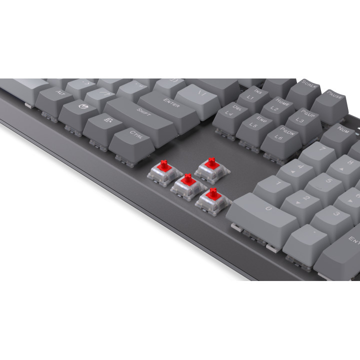 Геймърскa механична клавиатура Endorfy Thock V2 Full Size, PBT, Endorfy Red switch, US Layout - EY5A125