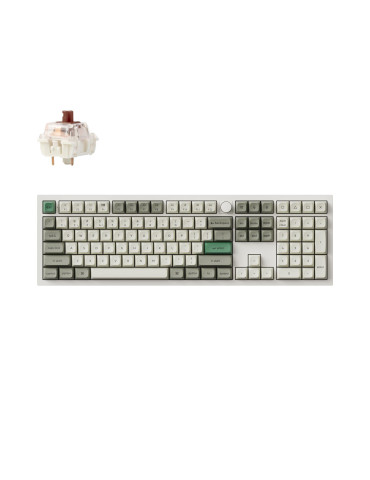 Безжична геймърскa механична клавиатура Keychron Q6 MAX Gateron Jupiter Brown Switch - Shell White - Q6M-P3