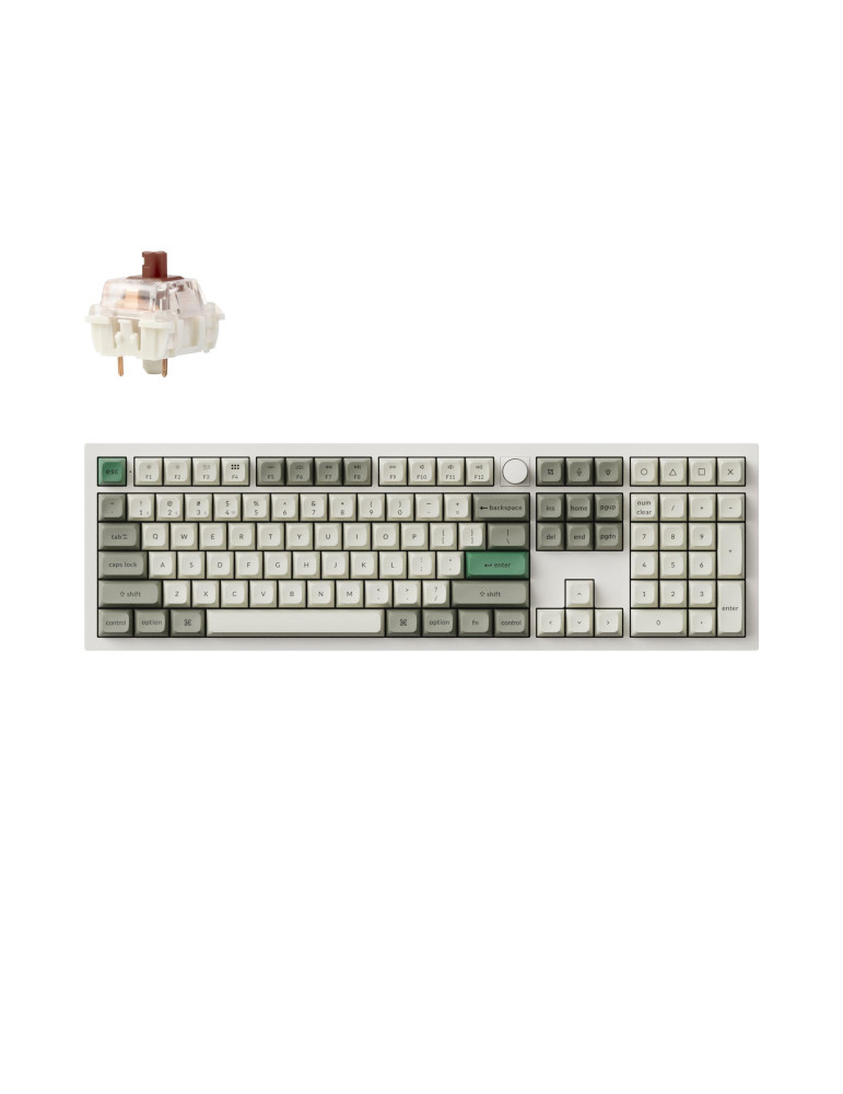 Безжична геймърскa механична клавиатура Keychron Q6 MAX Gateron Jupiter Brown Switch - Shell White - Q6M-P3