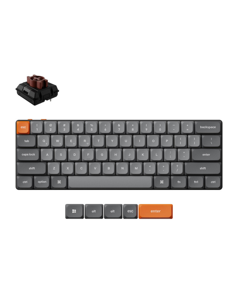 Геймърска механична клавиатура Keychron K9 Max QMK HS 60% Keychron Milk POM Switch Brown RGB - K9M-H3