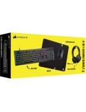 Геймърски комплект Corsair Геймърски бъндъл 4 в 1 - мембранна клавиатура K55 CORE, мишка HARPOON RGB PRO, слушалки с микрофон HS35 Surround v2 7.1, 3.5 мм   USB, пад MM100 - CH-9226F65-NA