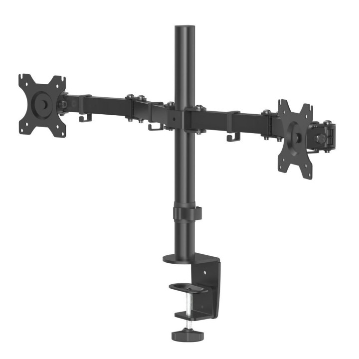 Стойка за 2 монитора за бюро HAMA Регулируема, 13" - 32", 8 кг, Swivel/Tilt, Черна - 118491