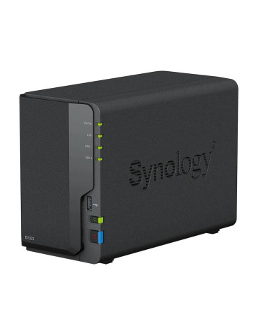 Мрежов сторидж Synology DS223, За 2 диска, 2GB, Гигабит, USB3.2 - Synology-NAS-DS223