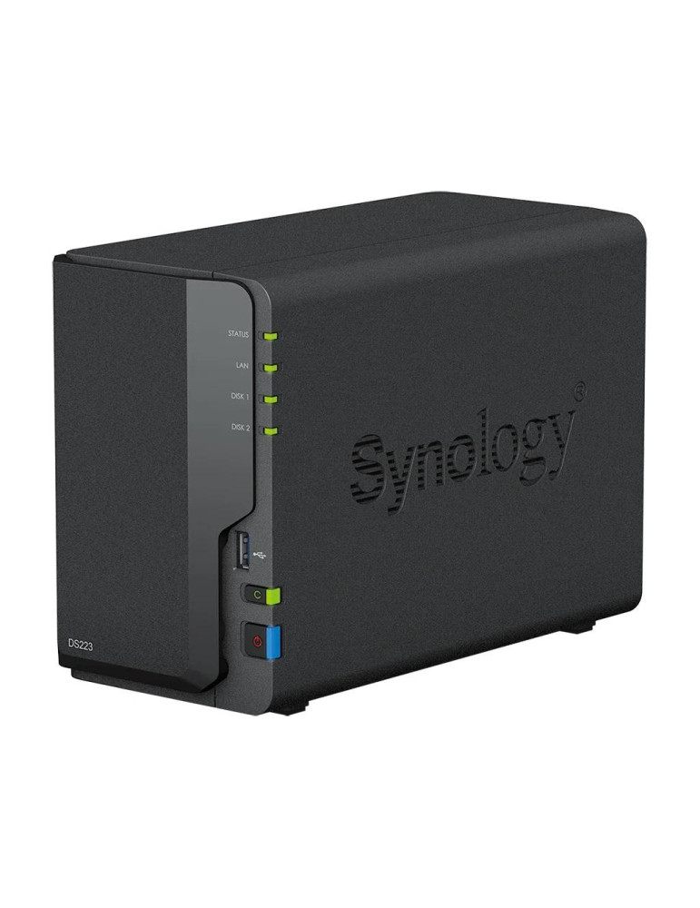 Мрежов сторидж Synology DS223, За 2 диска, 2GB, Гигабит, USB3.2 - Synology-NAS-DS223