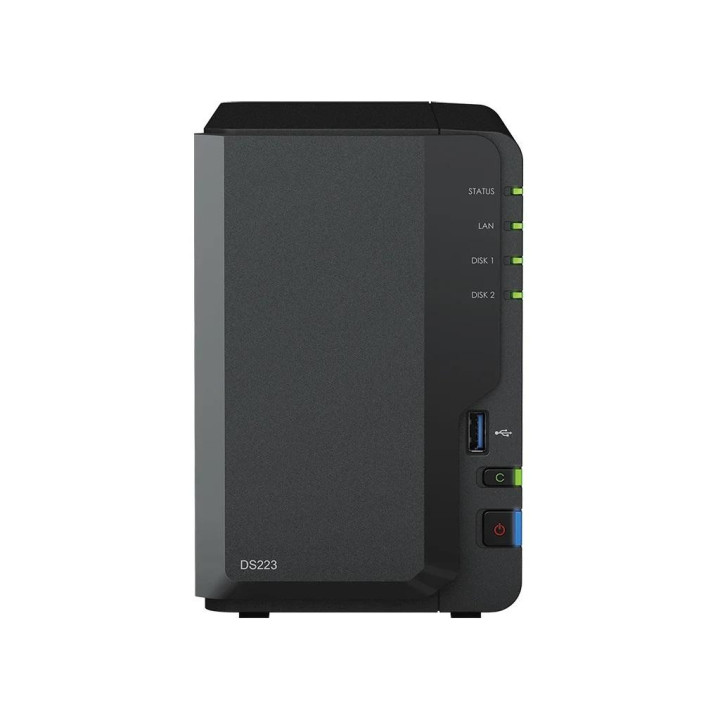Мрежов сторидж Synology DS223, За 2 диска, 2GB, Гигабит, USB3.2 - Synology-NAS-DS223