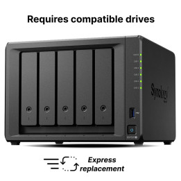 Мрежов сторидж Synology NAS DS1525 , за 5 диска, AMD Ryzen V1500B, 8GB DDR4 SODIMM
