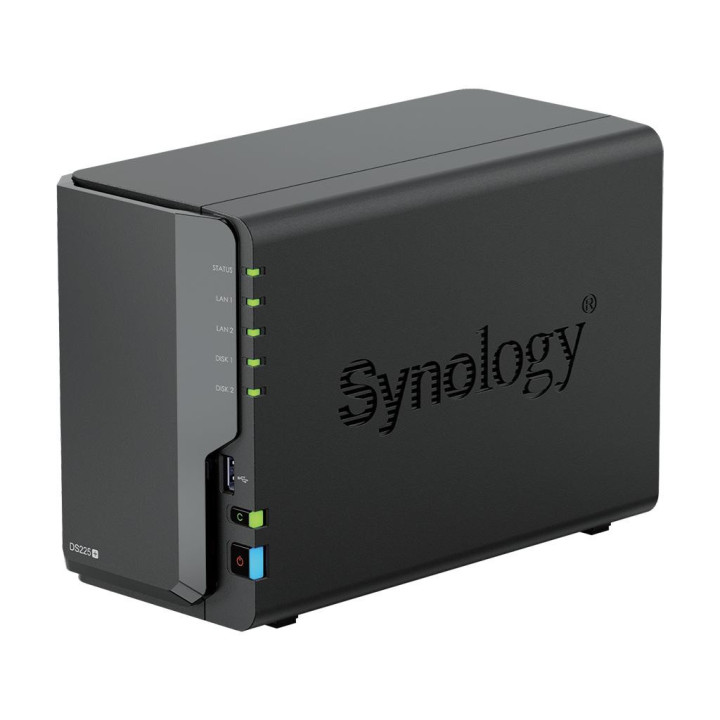 Мрежов сторидж Synology DS225 , за 2 диска, Intel Celeron J4125, 2GB DDR4 SODIMM