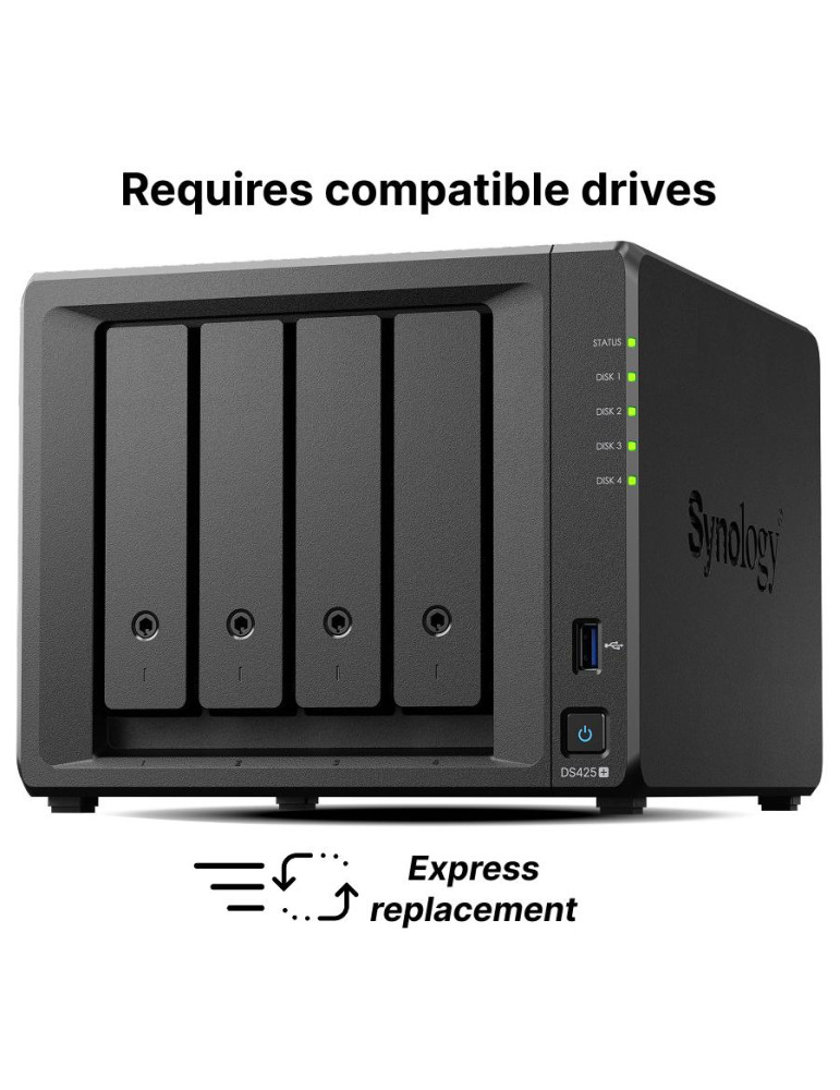 Мрежов сторидж Synology DS425 , 4-bay за 3.5" 2.5", 2 x M.2 NVMe NAS
