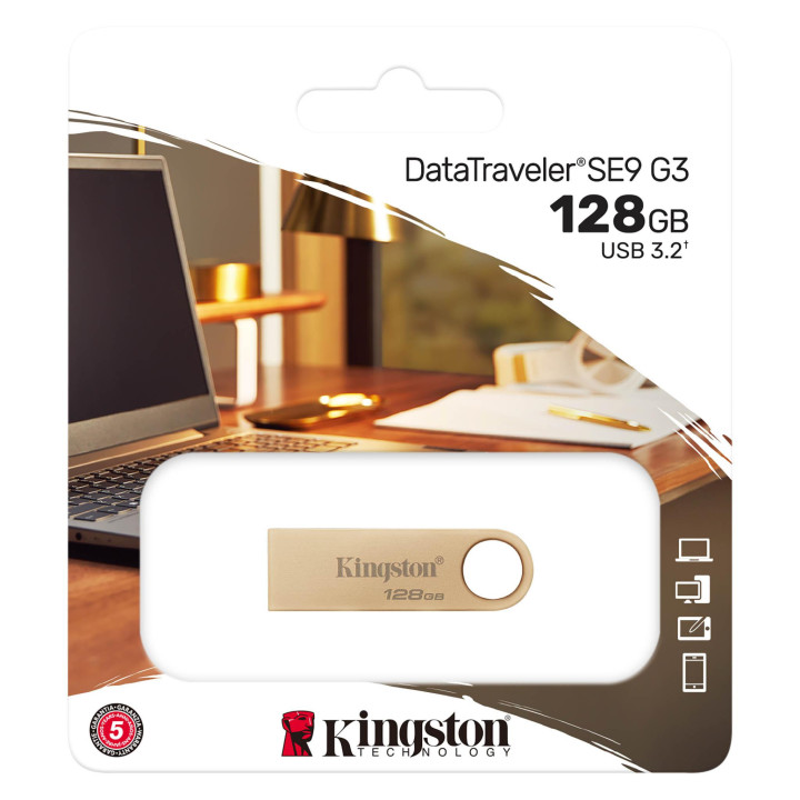 Флаш памет Kingston DataTraveler SE9 G3, 128GB, USB 3.2 Gen 1 - DTSE9G3/128GB