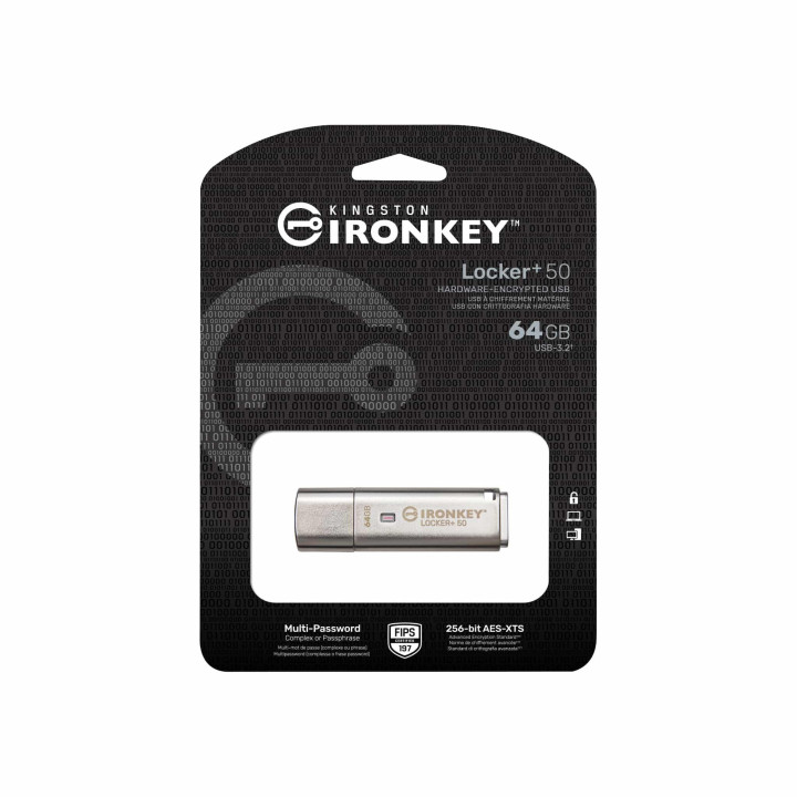 Флаш памет Kingston IronKey Locker  50 - 64GB XTS-AES 256-bit - IKLP50/64GB