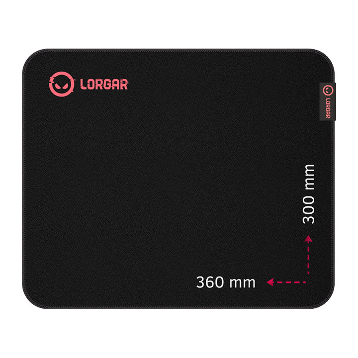 Геймърски пад Lorgar Main 323, Precise control surface, Red anti-slip rubber base,  360mm x 300mm x 3mm - LRG-GMP323
