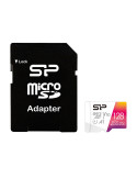 SD карта Silicon Power Elite Colorful 128GB, microSDXC, Class 10, SD Adapter - SP128GBSTXBV1V20SP
