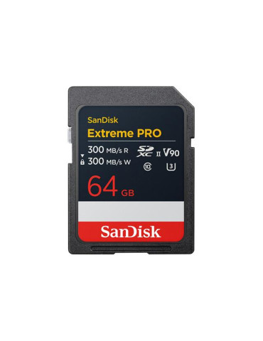 SD карта SanDisk Extreme Pro SDXC 64GB 300MB/s ; 300Mb/s Class 10 V90 UHS-II - SDSDXDM-064G-GN4IN