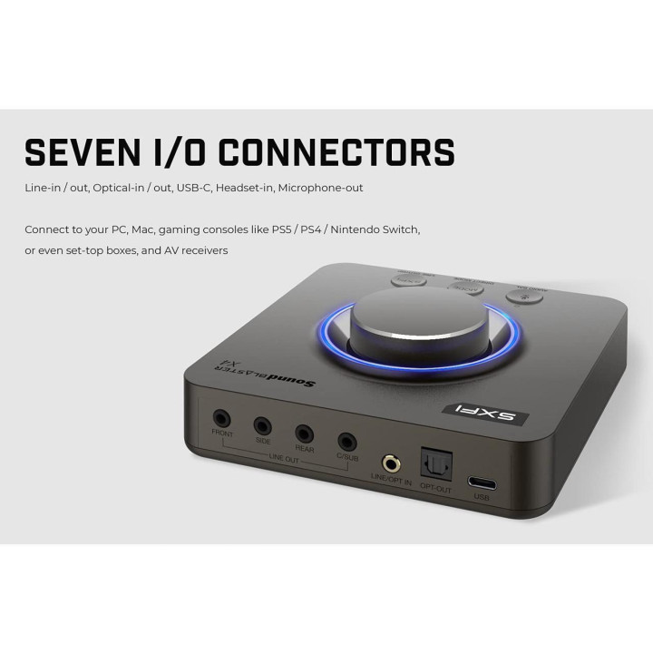 Външна звукова карта Creative Sound Blaster X4, USB-C, DAC, Super X-FI, TOSLINK - CREAT-SND-X4