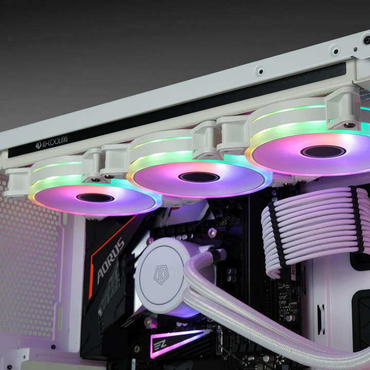 Комплект вентилатори EZDIY-FAB Moonlight White RGB PWM 120mm - 6 Pack - EZDPI117-5