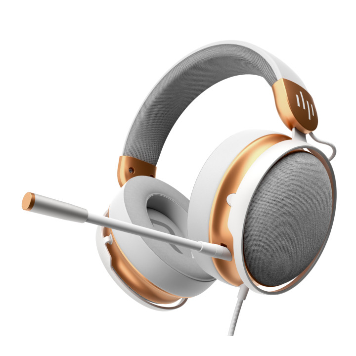 Геймърски слушалки Dark Project Sono Wired - White/Gold - DPP_SONO_WIRED_WHITE