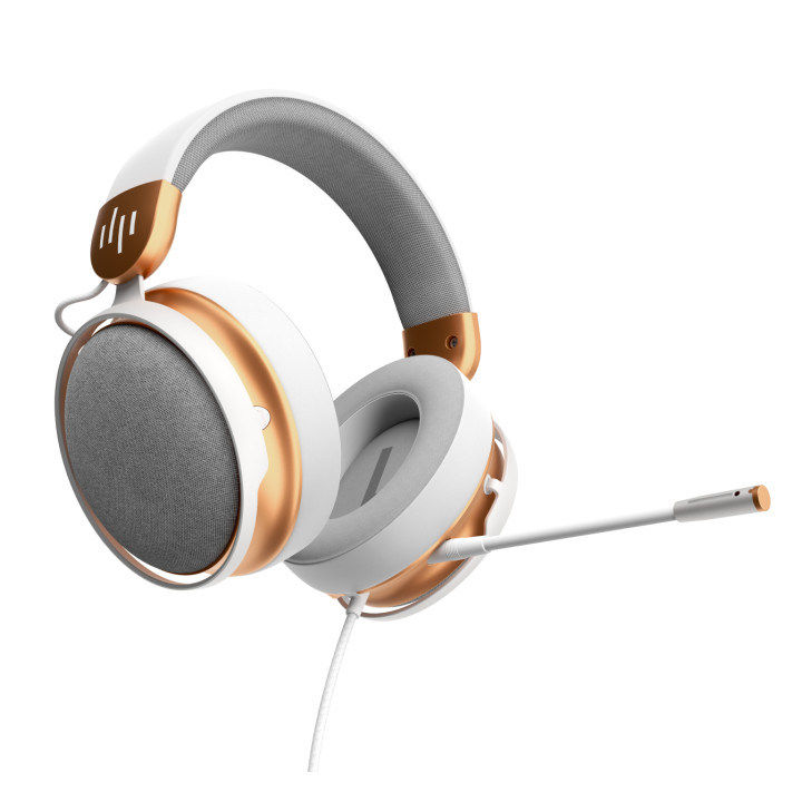 Геймърски слушалки Dark Project Sono Wired - White/Gold - DPP_SONO_WIRED_WHITE