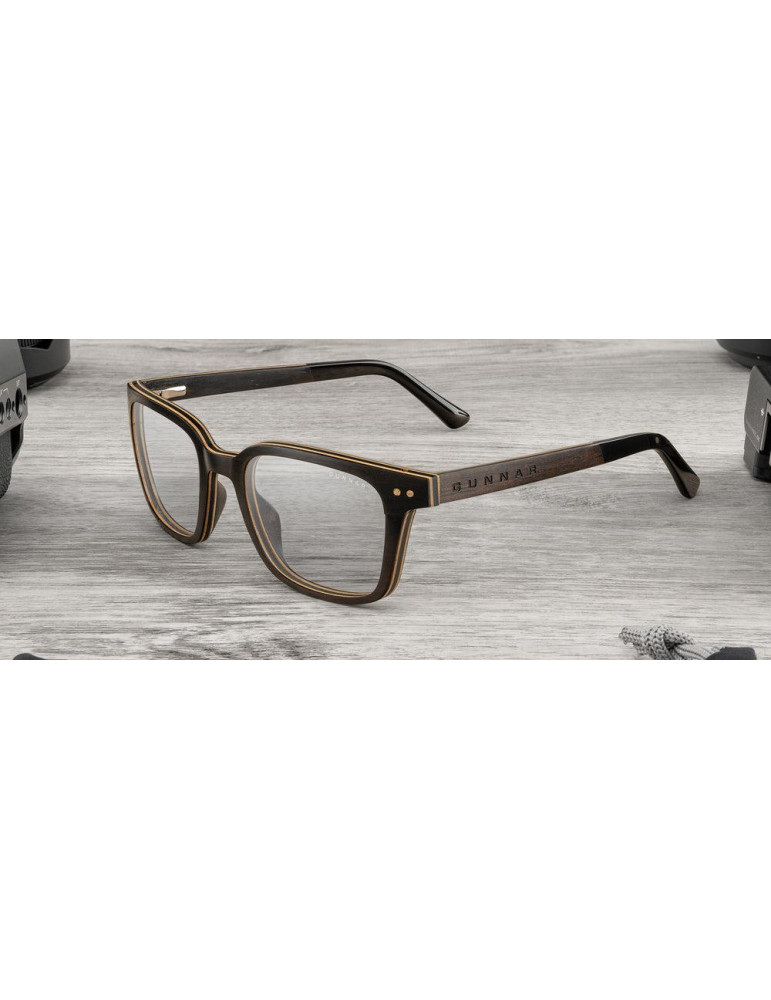Компютърни очила GUNNAR Muir Ebony (wood), Clear Pro - MUR-12330