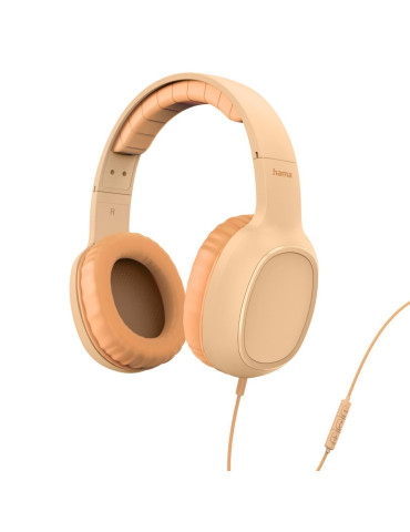 Слушалки с микрофон HAMA Fun C, USB-C, водач за кабел от едната страна, Оранжев - 221817