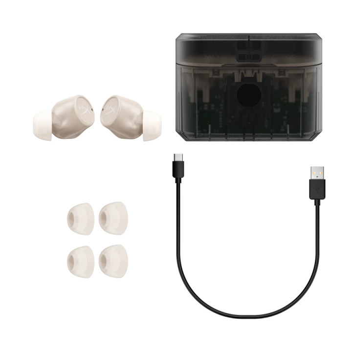 Bluetooth слушалки тапи с микрофон HyperX Cirro Buds Pro - Tan - 727A7AA
