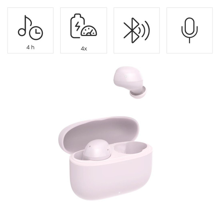 Bluetooth слушалки HAMA Freedom Buddy II, True Wireless, Розов - 221761