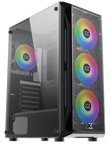 Геймърски компютър ION Gaming X Fixed RGB с процесор Intel Raptor Lake Core i3-13100F, видео карта Nvidia GeForce RTX 3050 6GB, 8GB RAM и SSD 500GB PCIe 4.0 NVMe, 5000 MB/s / 3000 MB/s