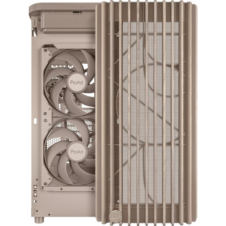 Кутия за компютър Asus ProArt PA401 Wood Edition Beige - Mesh Panel - 90DC00M7-B39000