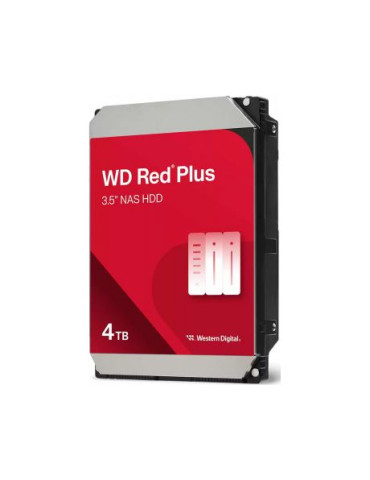 Твърд диск Western Digital Red Plus, 4TB NAS, 3.5", 128MB, 5400RPM - WD40EFZZ