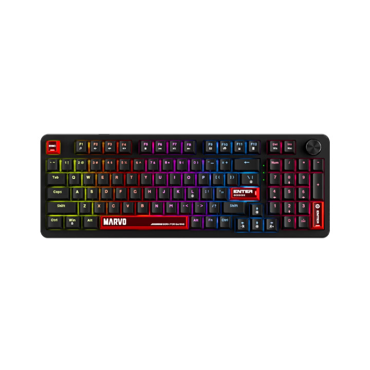 Геймърска механична клавиатура Marvo Arma 98 KG937, 1K, TNT Peach Switches [Linear], (English US) - MARVO-KG937
