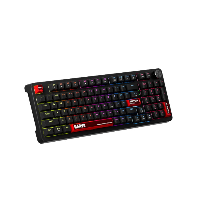 Геймърска механична клавиатура Marvo Arma 98 KG937, 1K, TNT Peach Switches [Linear], (English US) - MARVO-KG937