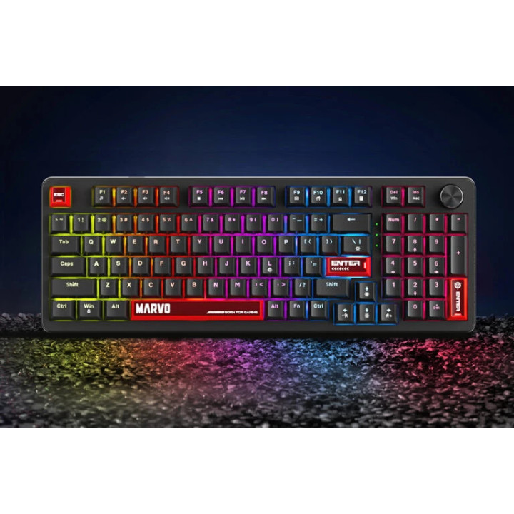 Геймърска механична клавиатура Marvo Arma 98 KG937, 1K, TNT Peach Switches [Linear], (English US) - MARVO-KG937