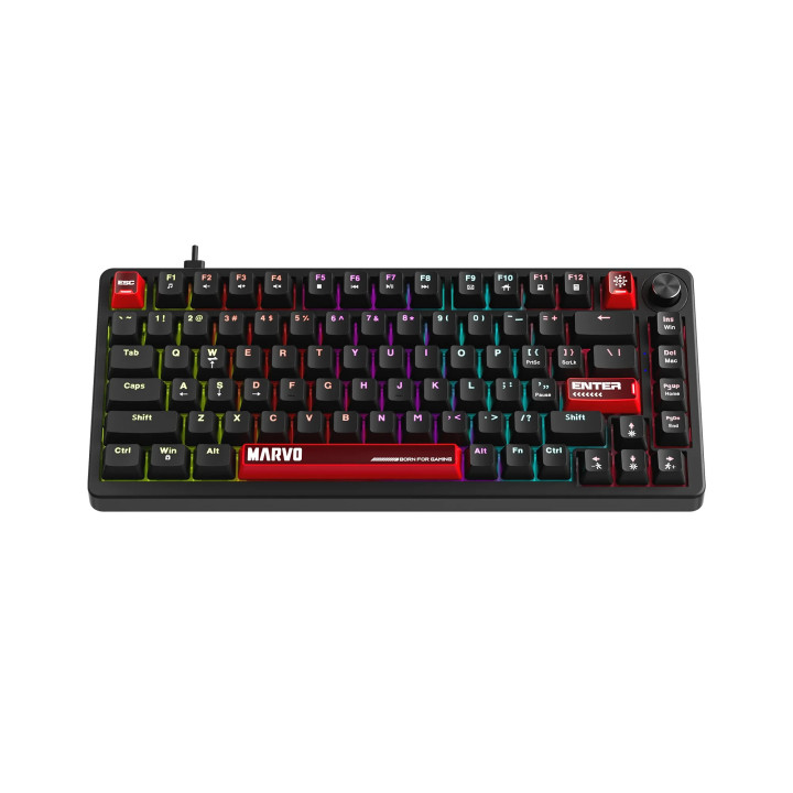 Геймърска механична клавиатура Marvo Arma 82 KG936, 1K, TNT Peach Switches [Linear], (English US) - MARVO-KG936