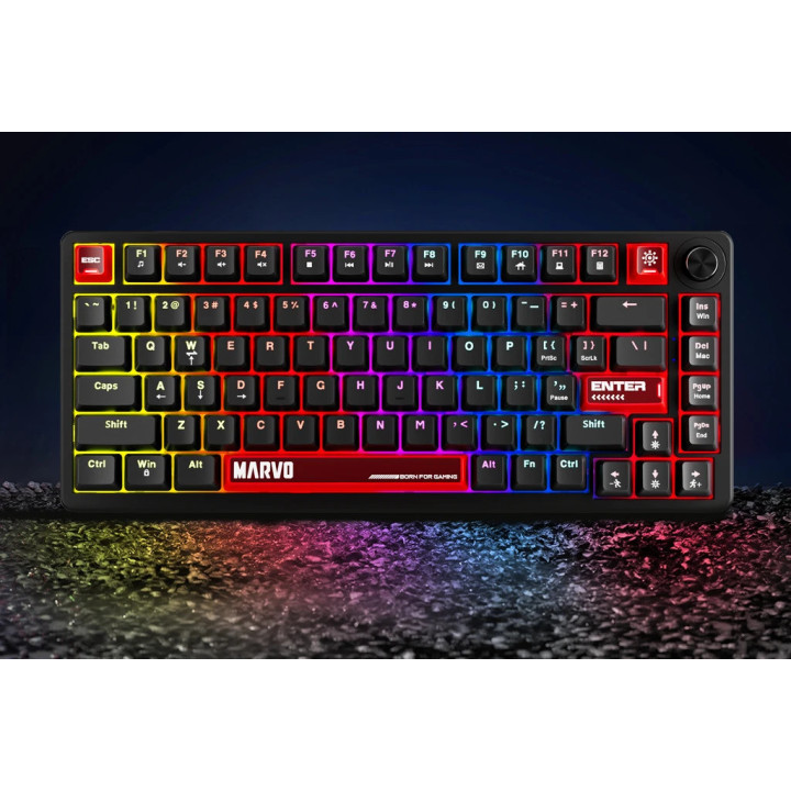 Геймърска механична клавиатура Marvo Arma 82 KG936, 1K, TNT Peach Switches [Linear], (English US) - MARVO-KG936