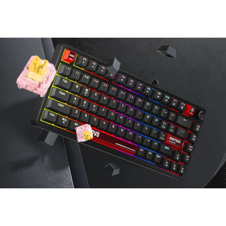 Геймърска механична клавиатура Marvo Arma 82 KG936, 1K, TNT Peach Switches [Linear], (English US) - MARVO-KG936