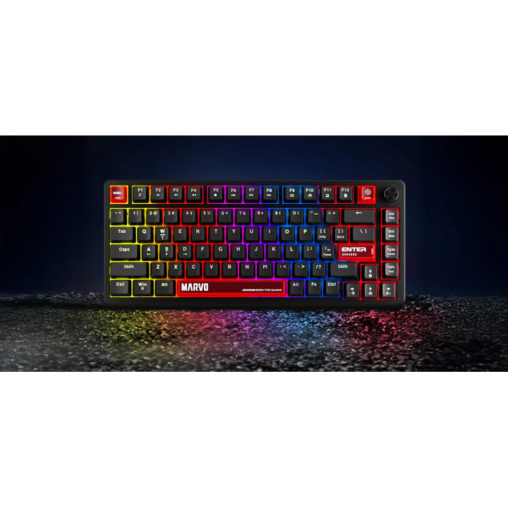 Геймърска механична клавиатура Marvo Arma 82 KG936, 1K, TNT Peach Switches [Linear], (English US) - MARVO-KG936