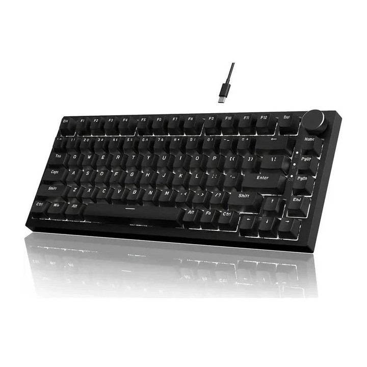Геймърска механична клавиатура Ajazz AK820 - Red Switches [Linear] (English US), Black, White Backlight - AJ-AK820-RS-BK