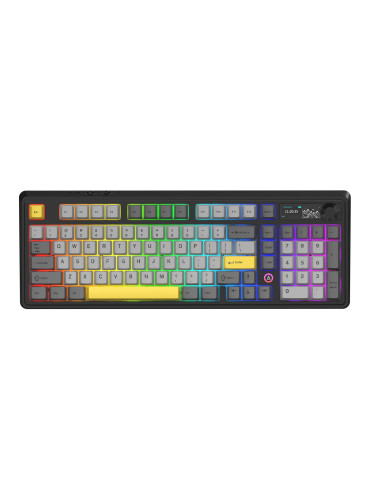 Безжична геймърска механична клавиатура Ajazz AK980 V2 - Gift Switch [Linear] (English US), Black, Gray - AJ-AK980-V2-GS-BK