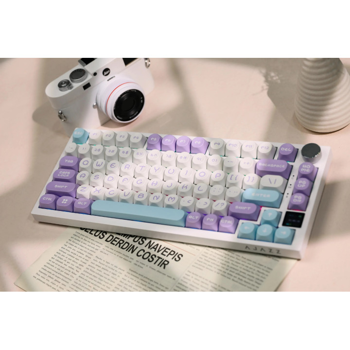 Безжична геймърска механична клавиатура Ajazz AK820 PRO - Flying Fish [Linear] (English US), Purple - AJ-AK820-PRO-PWB-FFS