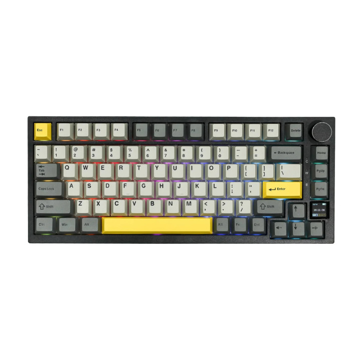 Безжична геймърска механична клавиатура Ajazz AK820 PRO - Flying Fish [Linear] (English US), Black, Gray - AJ-AK820-PRO-BGY-FFS
