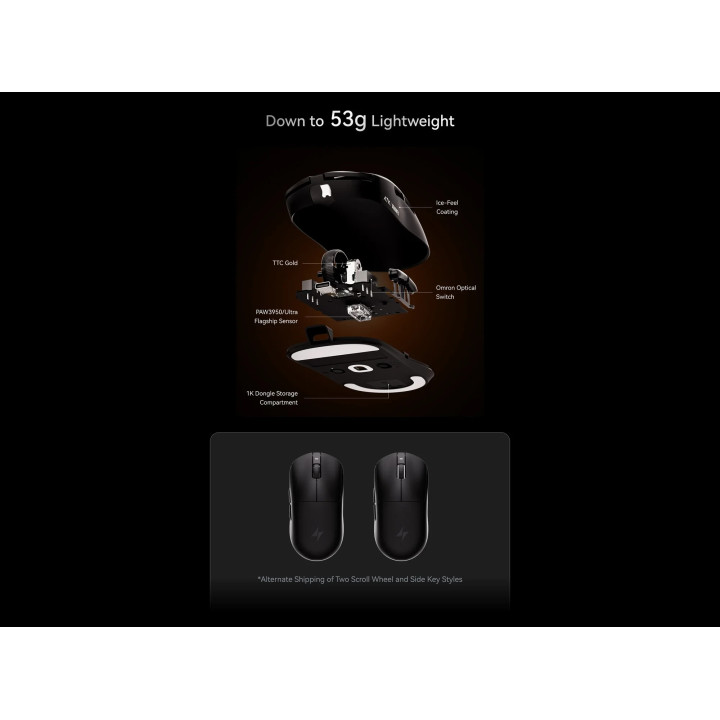 Професионална безжична геймърска мишка ATK A9 Tri-mode Nearlink - 1K, White - ATK-A9-WH