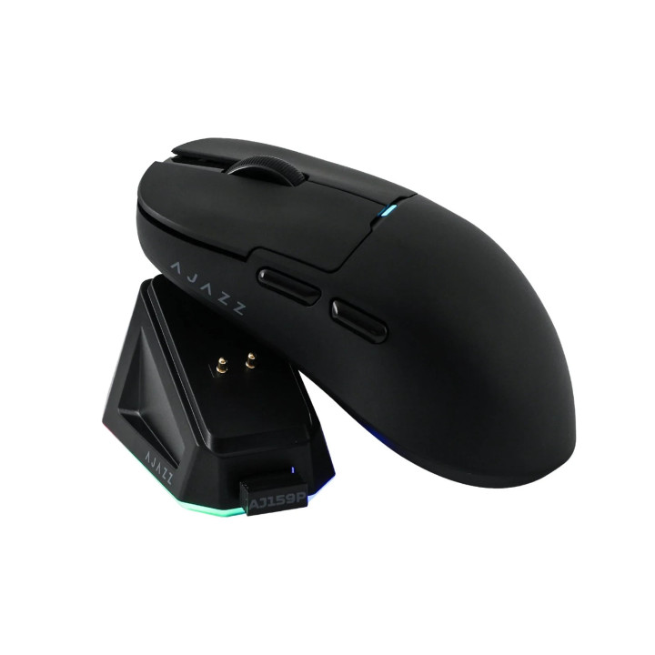 Професионална безжична геймърска мишка Ajazz AJ159P MC, 1K, Magnetic Charging Dock, Black - AJ159P-BK