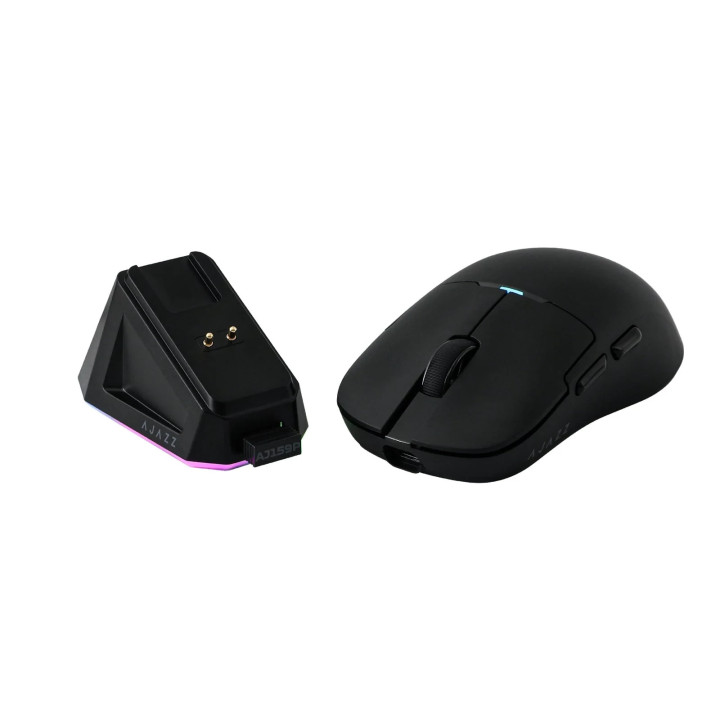 Професионална безжична геймърска мишка Ajazz AJ159P MC, 1K, Magnetic Charging Dock, Black - AJ159P-BK
