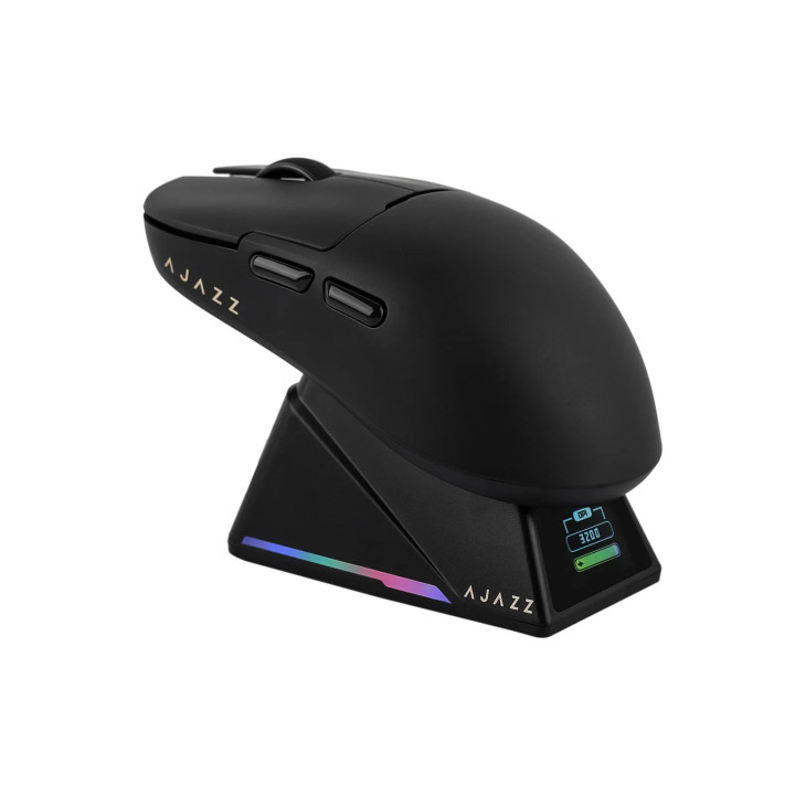 Професионална безжична геймърска мишка Ajazz AJ159 APEX, 8K, Magnetic Charging Dock, Black - AJ159-APEX-BK