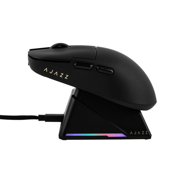 Професионална безжична геймърска мишка Ajazz AJ159 APEX, 8K, Magnetic Charging Dock, Black - AJ159-APEX-BK