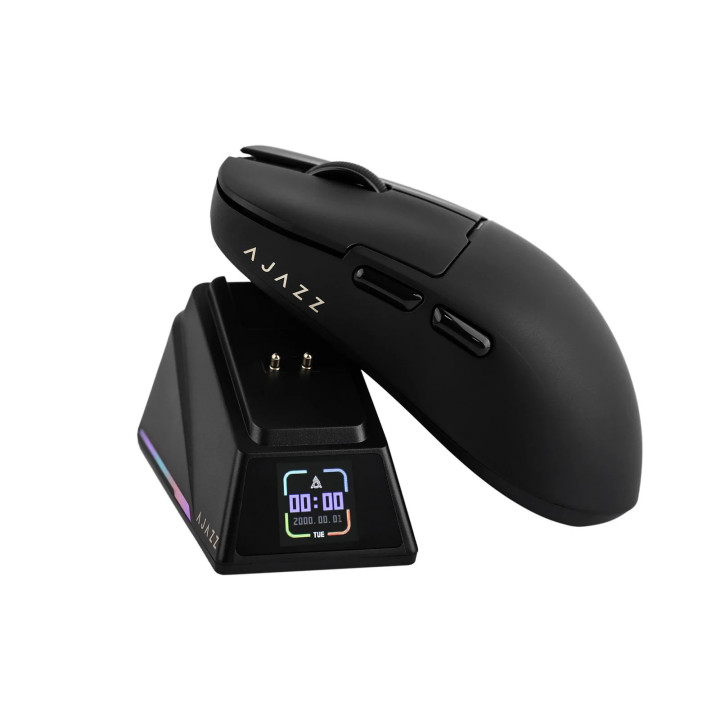 Професионална безжична геймърска мишка Ajazz AJ159 APEX, 8K, Magnetic Charging Dock, Black - AJ159-APEX-BK