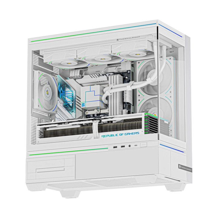 Кутия за компютър Thermalright TL-M10 White, 4бр ARGB 120mm вентилатори, USB-C, mATX - TL-M10-WH-FAN4-M