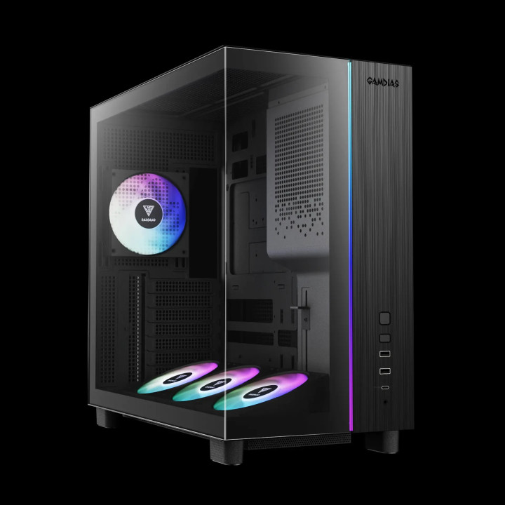 Кутия за компютър Gamdias ATLAS M4, A-RGB, USB-C, ATX - GAMDIAS-ATLAS-M4-BK